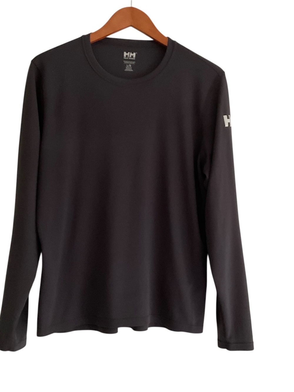 Helly Hansen Men’s Long Sleeve Tech Shirt UPF 50+ Sz L Gray Base Layer Gorpcore
